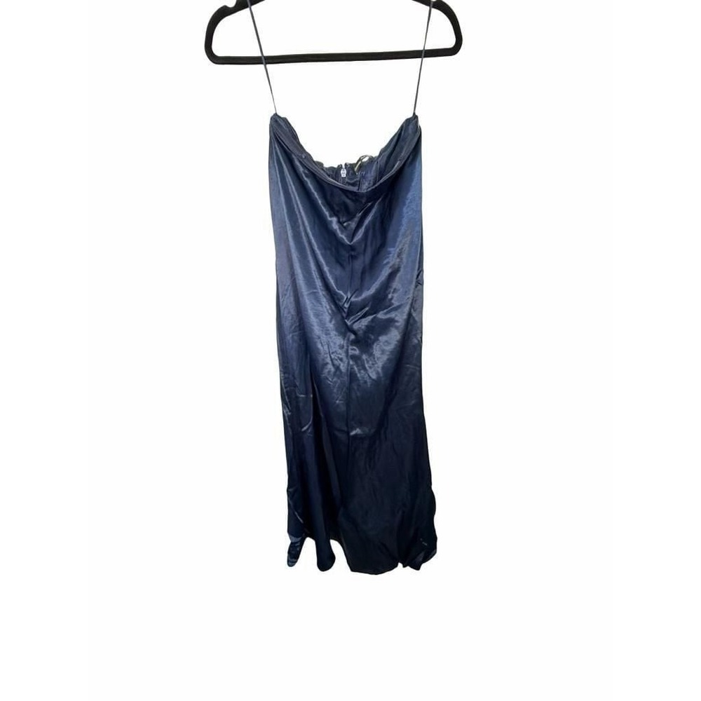 Abercrombie & Fitch Satin Maxi Dress Navy Blue Size S_121 - Picture 1 of 6